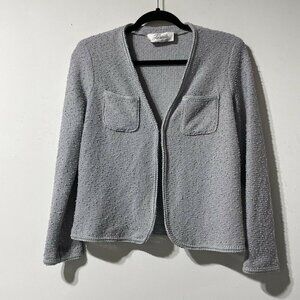 Vintage Union Made Grey Boucle Cardigan Size 12 Made in USA